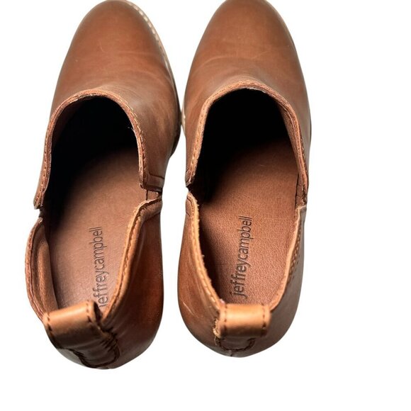 Jeffrey Campbell Rosalee Bootie Tan Stacked Block Heel Size 8 MSRP $144 - Picture 5 of 6